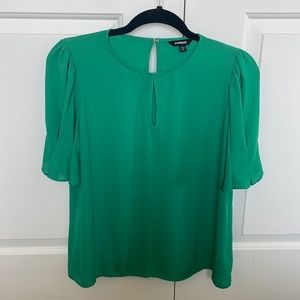 Express Green Short Sleeve Dress Shirt - Small